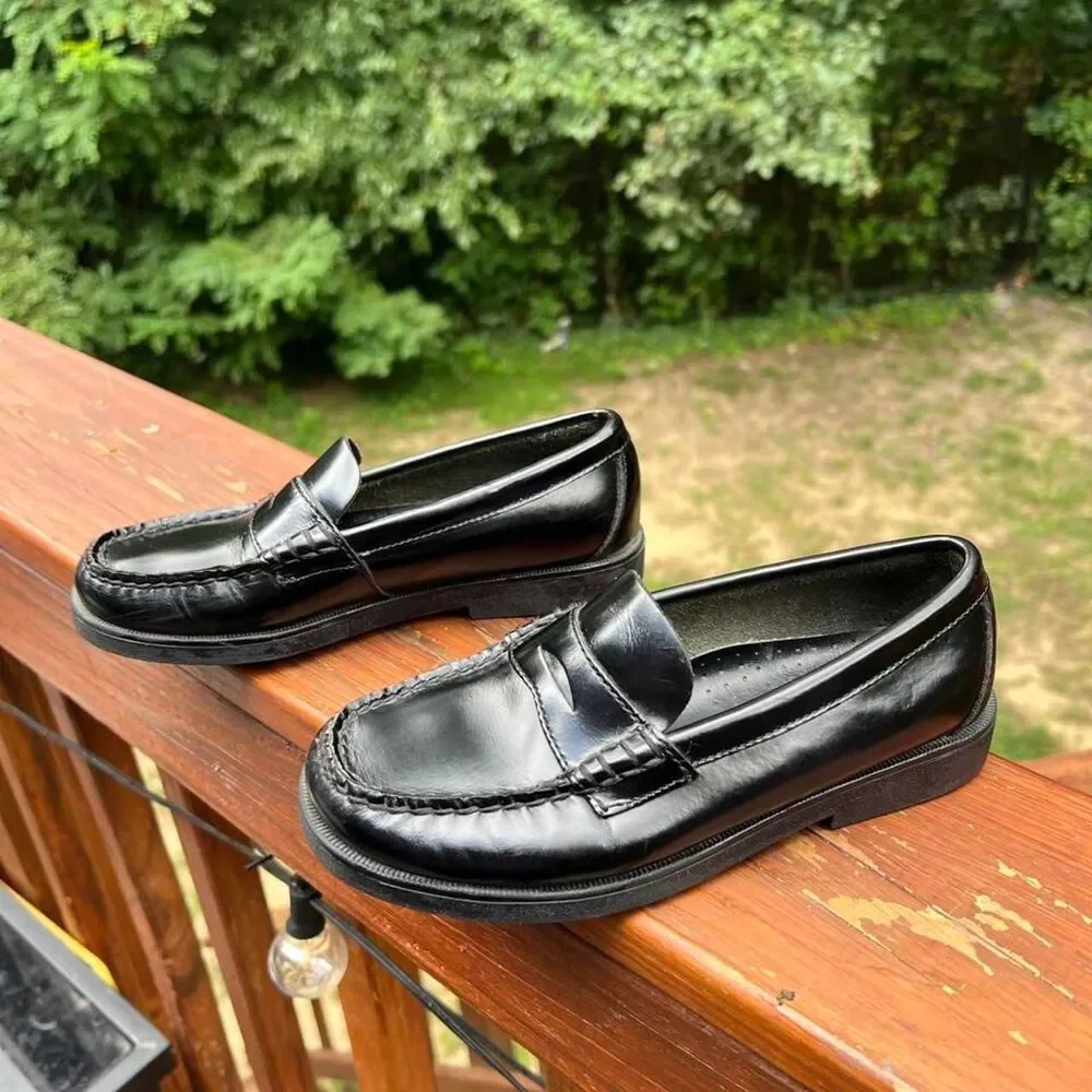 Sperry Colton Youth 1.5  Black Penny Loafers Dress School Shoes